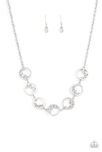 Load image into Gallery viewer, Blissfully Bubbly - White and Silver Necklace- Paparazzi Accessories