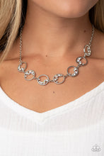 Load image into Gallery viewer, Blissfully Bubbly - White and Silver Necklace- Paparazzi Accessories