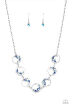 Load image into Gallery viewer, Blissfully Bubbly - Blue and Silver Necklace- Paparazzi Accessories