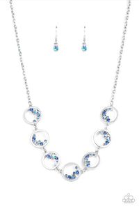 Blissfully Bubbly - Blue and Silver Necklace- Paparazzi Accessories