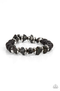 Volcanic Vacay - Black and Silver Bracelet- Paparazzi Accessories