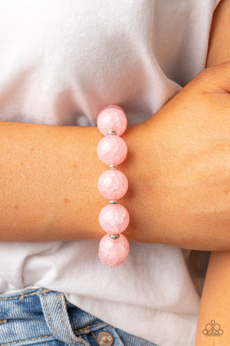 Arctic Affluence - Pink and Silver Bracelet- Paparazzi Accessories