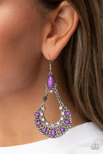 Load image into Gallery viewer, Fluent in Florals - Purple and Silver Earrings- Paparazzi Accessories