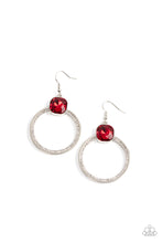 Load image into Gallery viewer, Cheers to Happily Ever After - Red and Silver Earrings- Paparazzi Accessories