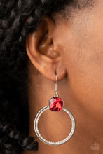 Load image into Gallery viewer, Cheers to Happily Ever After - Red and Silver Earrings- Paparazzi Accessories