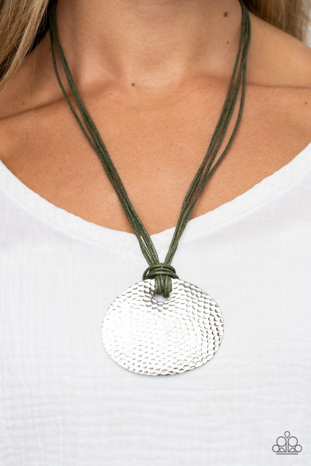 Rural Reflex - Green and Silver Necklace- Paparazzi Accessories