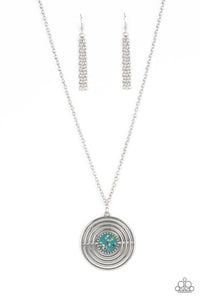 Targeted Tranquility - Blue and Silver Necklace- Paparazzi Accessories