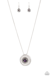 Make Me a MEDALLION-aire - Purple and Silver Necklace- Paparazzi Accessories