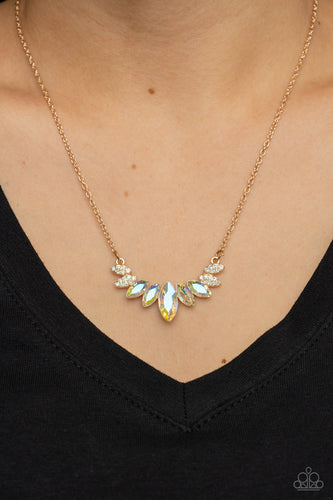 One Empire at a Time - White and Gold Necklace- Paparazzi Accessories