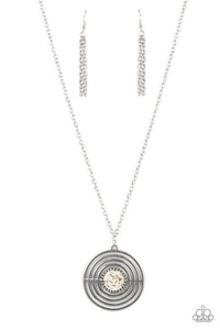 Targeted Tranquility - White and Silver Necklace- Paparazzi Accessories