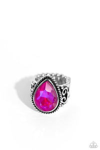 Supernatural Sparkle - Pink and Silver Ring- Paparazzi Accessories