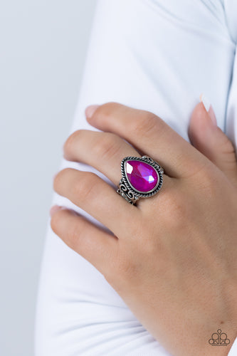 Supernatural Sparkle - Pink and Silver Ring- Paparazzi Accessories