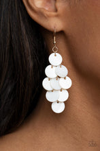 Load image into Gallery viewer, Tropical Tryst - White and Gold Earrings- Paparazzi Accessories