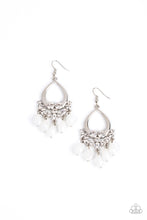Load image into Gallery viewer, Famous Fashionista - White and Silver Earrings- Paparazzi Accessories