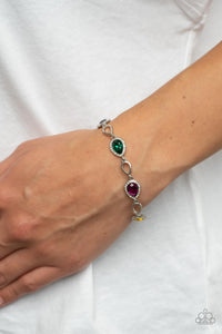 Timelessly Teary - Multicolored Silver Bracelet- Paparazzi Accessories