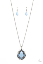 Load image into Gallery viewer, DROPLET Like Its Hot - Blue and Silver Necklace- Paparazzi Accessories