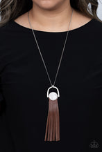 Load image into Gallery viewer, Winslow Wanderer - White and Brown Necklace- Paparazzi Accessories