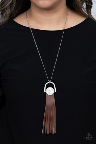 Winslow Wanderer - White and Brown Necklace- Paparazzi Accessories