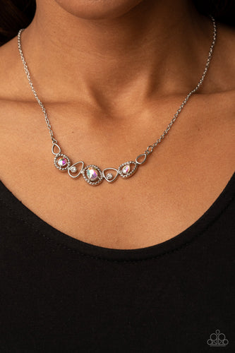 Celestial Cadence - Multicolored Silver Necklace- Paparazzi Accessories