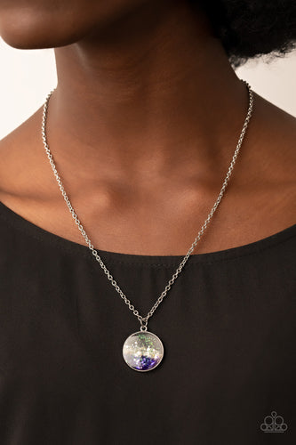 Completely Crushed - Purple and Silver Necklace- Paparazzi Accessories