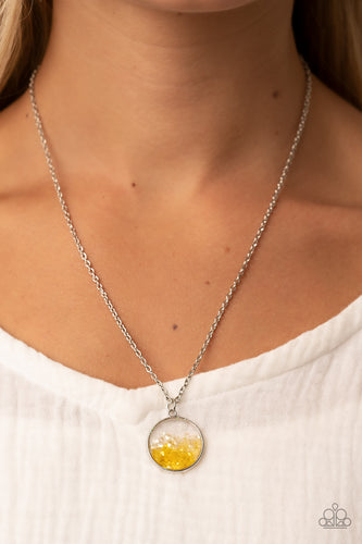 Completely Crushed - Yellow and Silver Necklace- Paparazzi Accessories