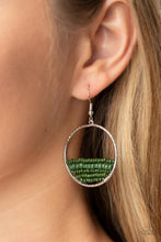 Load image into Gallery viewer, Head-Over-Horizons - Green and Silver Earrings- Paparazzi Accessories