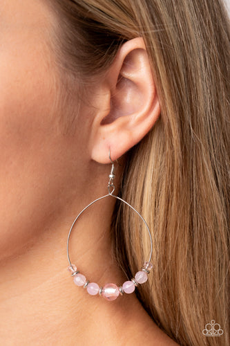 Ambient Afterglow - Pink and Silver Earrings- Paparazzi Accessories