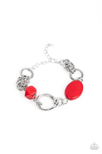 Hola, SONORA - Red and Silver Bracelet- Paparazzi Accessories