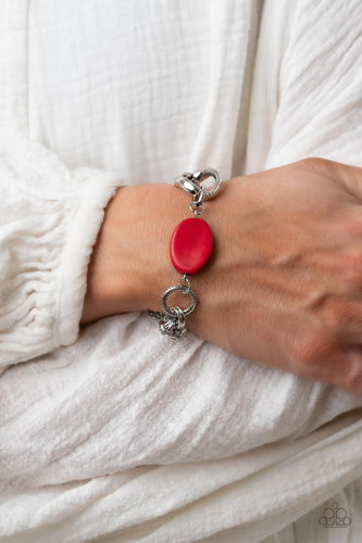 Hola, SONORA - Red and Silver Bracelet- Paparazzi Accessories