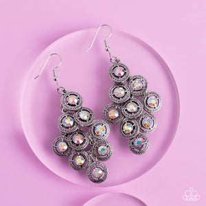 Constellation Cruise - Multicolored Silver Earrings- Paparazzi Accessories