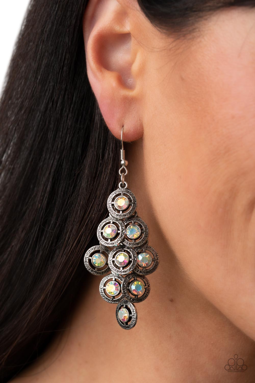 Constellation Cruise - Multicolored Silver Earrings- Paparazzi Accessories