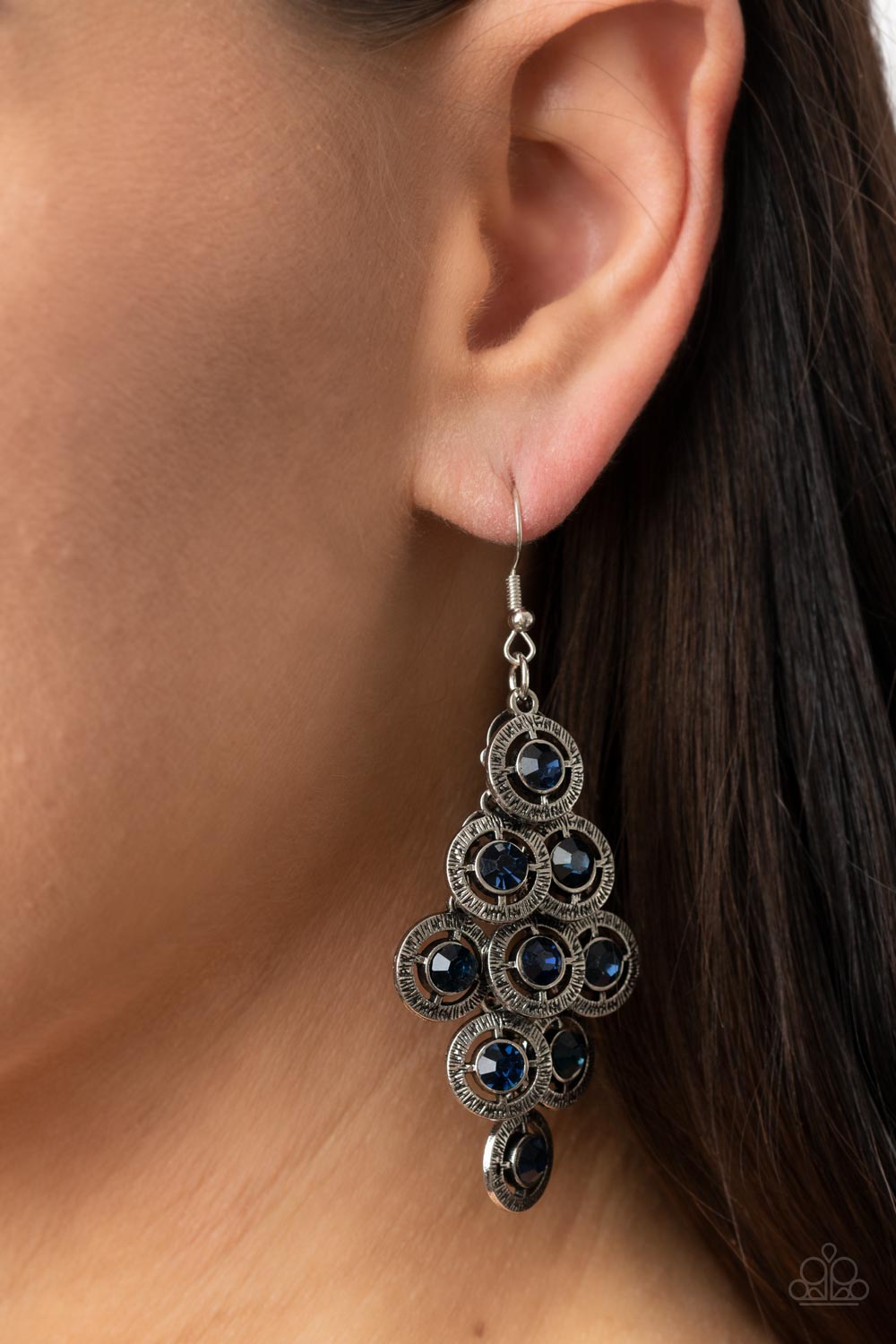 Constellation Cruise - Blue and Silver Earrings- Paparazzi Accessories