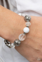 Load image into Gallery viewer, Pretty Persuasion - White and Silver Bracelet- Paparazzi Accessories