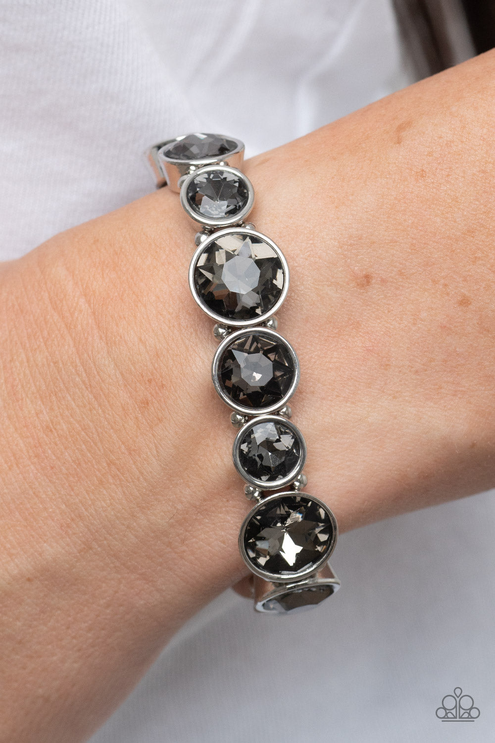 Twinkling Tease - Silver Bracelet- Paparazzi Accessories