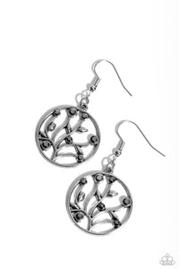 Bedazzlingly Branching - Silver Earrings- Paparazzi Accessories