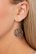 Load image into Gallery viewer, Bedazzlingly Branching - Silver Earrings- Paparazzi Accessories