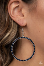 Load image into Gallery viewer, Head-Turning Halo - Blue and Silver Earrings- Paparazzi Accessories