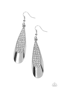 Prismatically Persuasive - White and Silver Earrings- Paparazzi Accessories