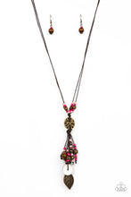 Load image into Gallery viewer, Knotted Keepsake - Pink and Brown Necklace- Paparazzi Accessories