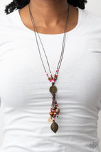 Load image into Gallery viewer, Knotted Keepsake - Pink and Brown Necklace- Paparazzi Accessories