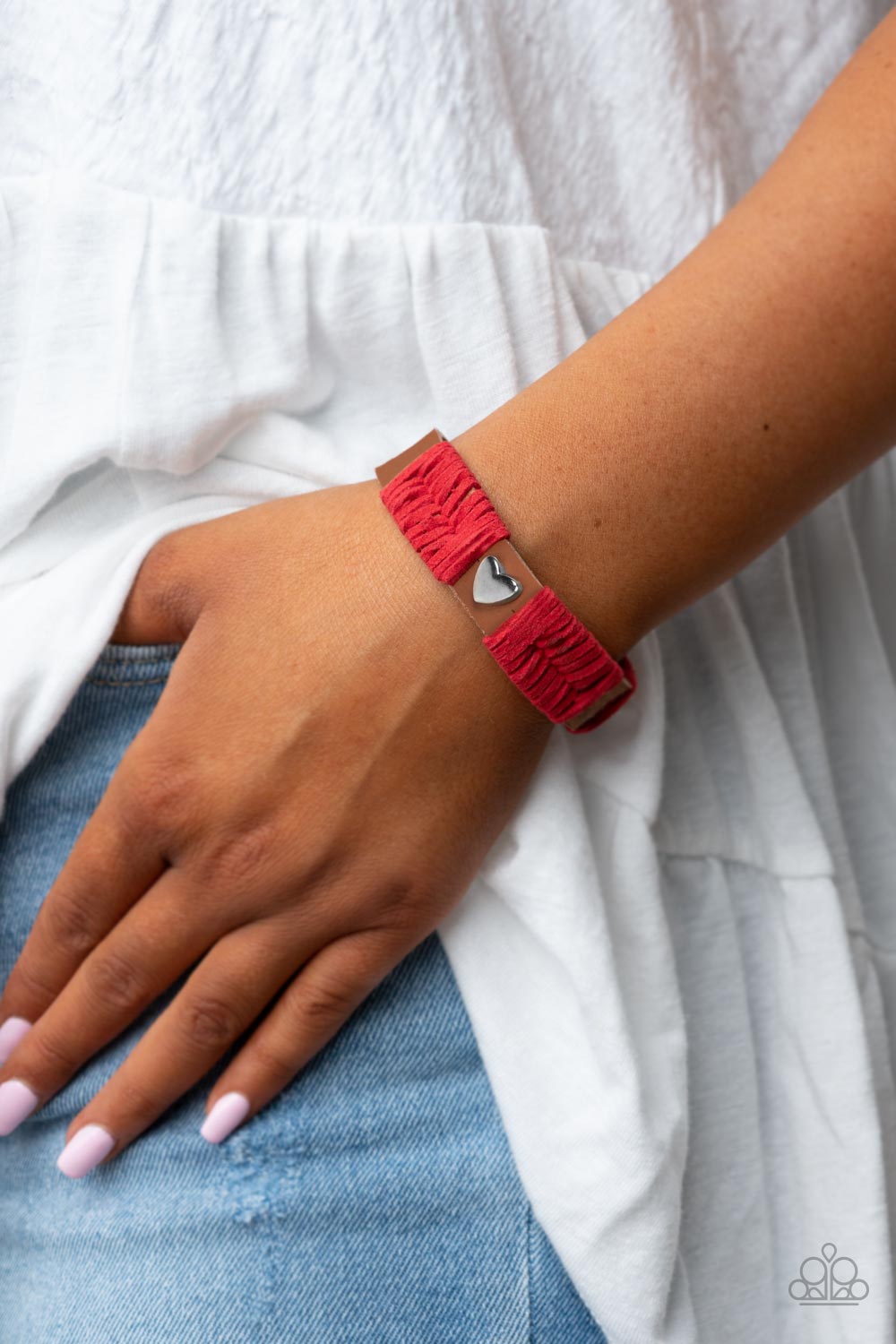 Lusting for Wanderlust - Red and Silver Wrap- Paparazzi Accessories