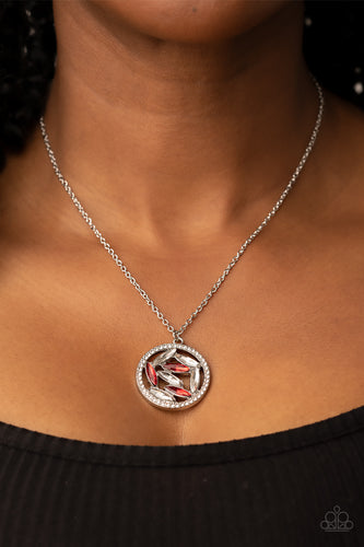 Head-Spinning Sparkle - Red and Silver Necklace- Paparazzi Accessories