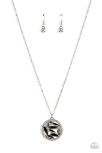 Head-Spinning Sparkle - Black and Silver Necklace- Paparazzi Accessories