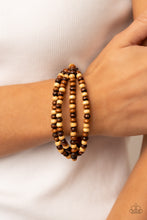 Load image into Gallery viewer, Oceania Oasis - Brown Bracelet- Paparazzi Accessories