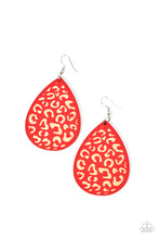 Load image into Gallery viewer, Suburban Jungle - Red and Brown Earrings- Paparazzi Accessories