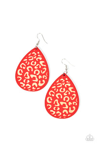 Suburban Jungle - Red and Brown Earrings- Paparazzi Accessories