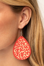 Load image into Gallery viewer, Suburban Jungle - Red and Brown Earrings- Paparazzi Accessories