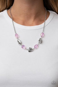 Inspirational Iridescence - Purple and Silver Necklace- Paparazzi Accessories