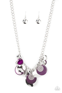 Oceanic Opera - Purple and Silver Necklace- Paparazzi Accessories