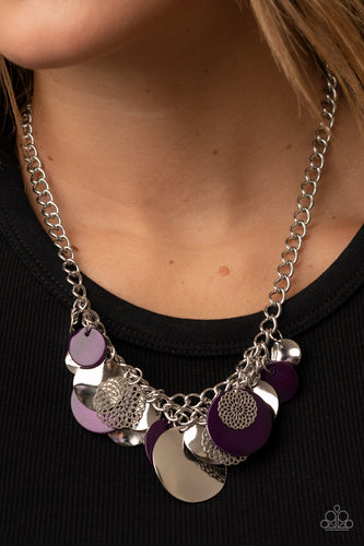 Oceanic Opera - Purple and Silver Necklace- Paparazzi Accessories